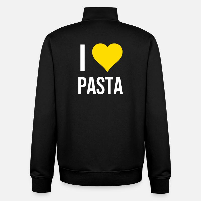 J'adore les pâtes - Sweat zippé unisexe en coton bio Stanley/Stella - noir