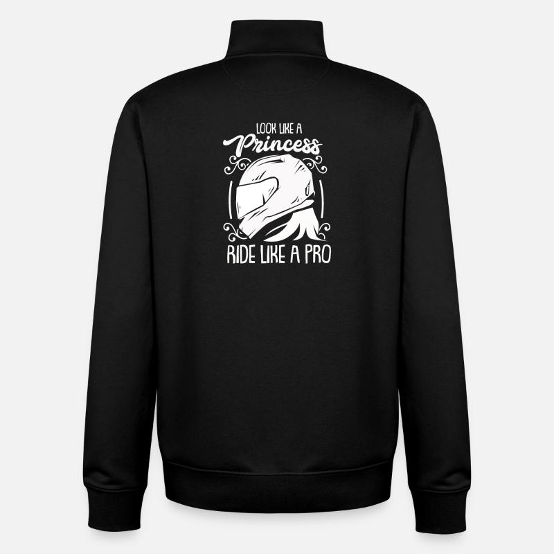 Motorrad Motorradfahrerin Geschenk - Unisex Organic Zip Sweatshirt von Stanley/Stella - Schwarz