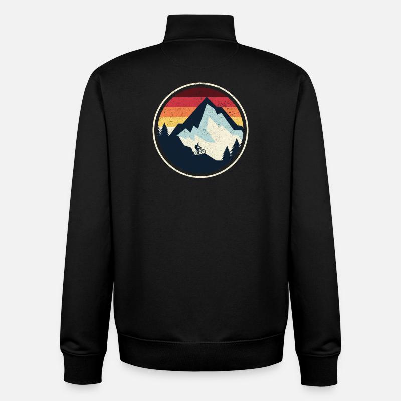 Sunset Peak MTB Silhouette - Unisex Organic Zip Sweatshirt by Stanley/Stella - black