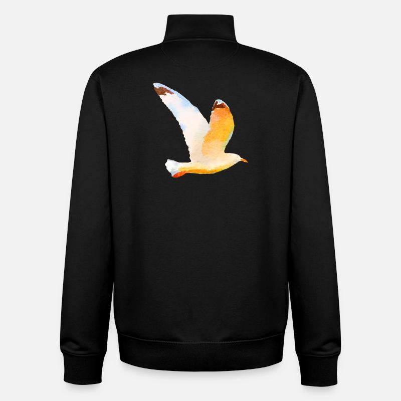 mouette - Sweat zippé unisexe en coton bio Stanley/Stella - noir