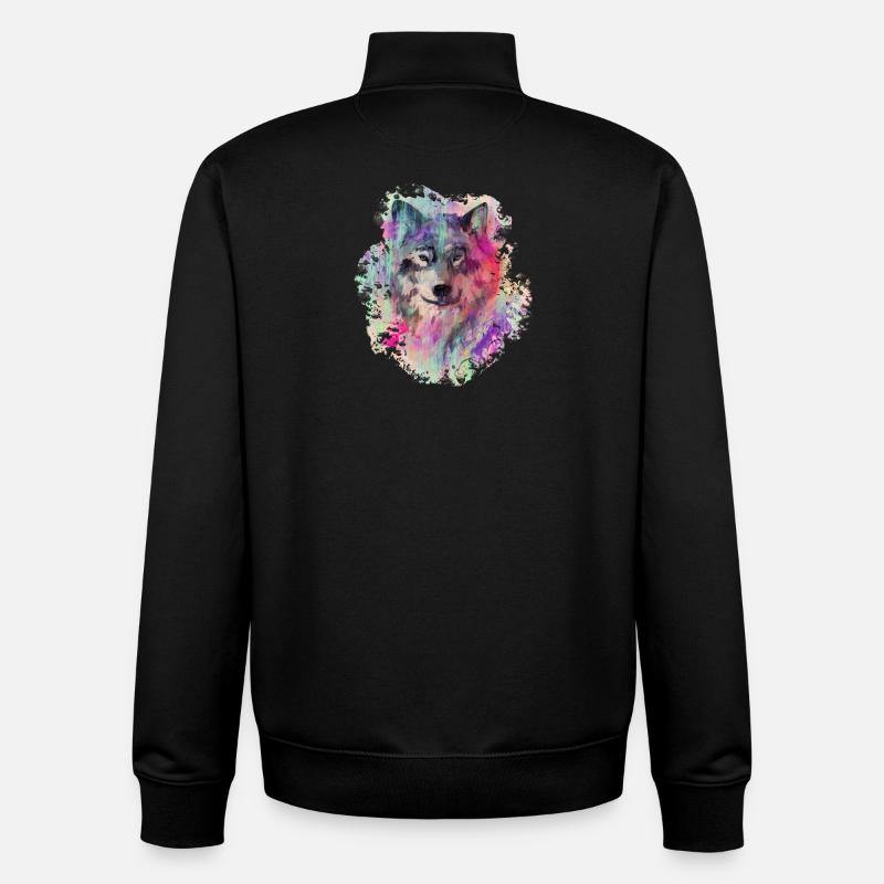 Wolf im Norden Colour version - Unisex Organic Zip Sweatshirt von Stanley/Stella - Schwarz