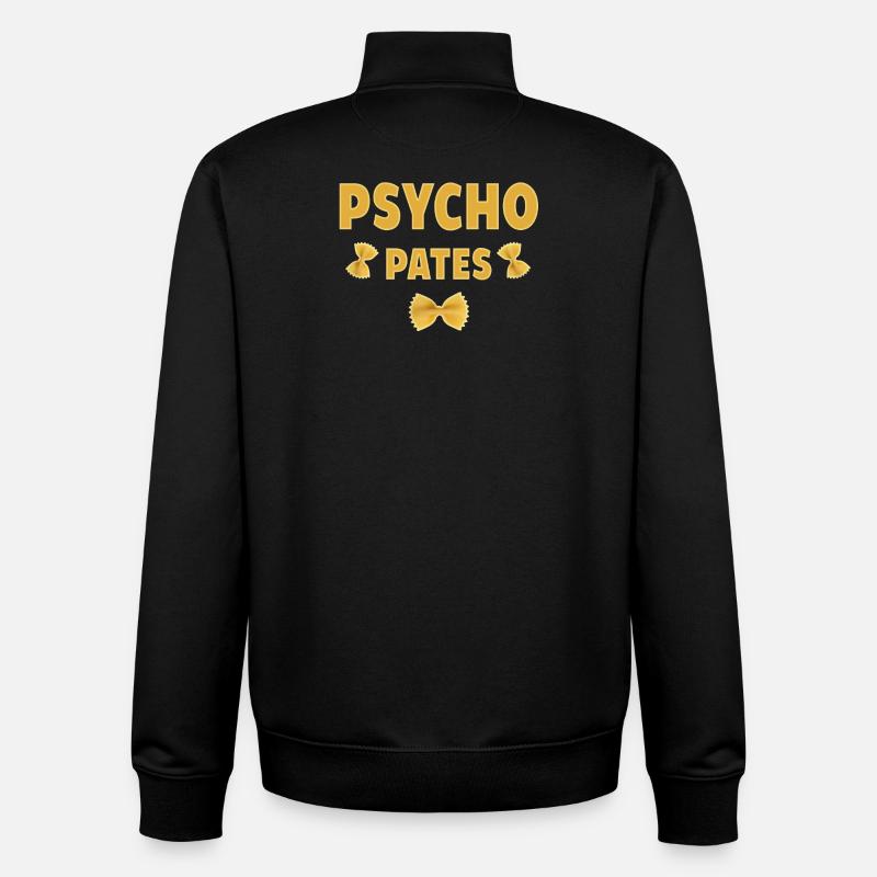 Design Pasta Psycho Fun - Sweat zippé unisexe en coton bio Stanley/Stella - noir