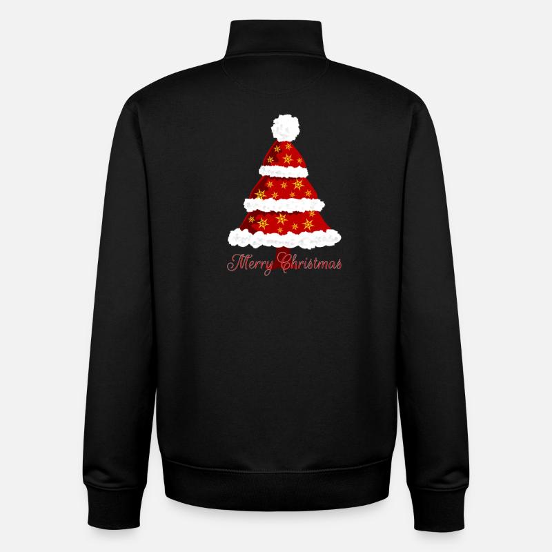 Sapin de Noël - Sweat zippé unisexe en coton bio Stanley/Stella - noir