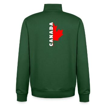 J'aime le design canadien avec feuille d'érable / cadeau - Sweat zippé unisexe en coton bio Stanley/Stella - vert bouteille - Dos - AI Model Male 185 dark (185cm)