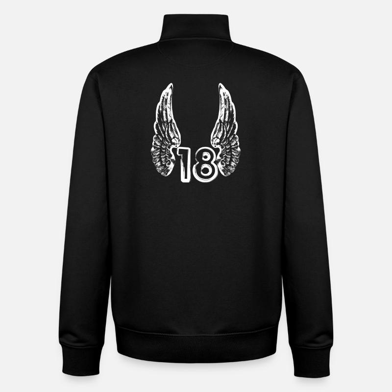 Anniversaire 18 ans - Sweat zippé unisexe en coton bio Stanley/Stella - noir