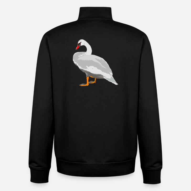 cygne - Sweat zippé unisexe en coton bio Stanley/Stella - noir