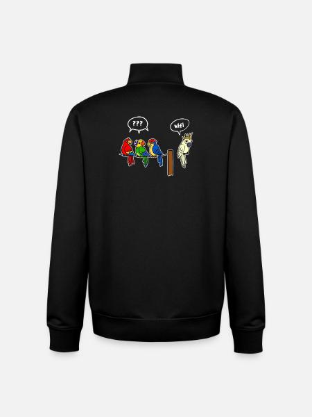 Wifi Trådløst internet Trådløst internet Sjov humor - Stanley/Stella unisex sweatshirt med lynlås i økologisk - sort
