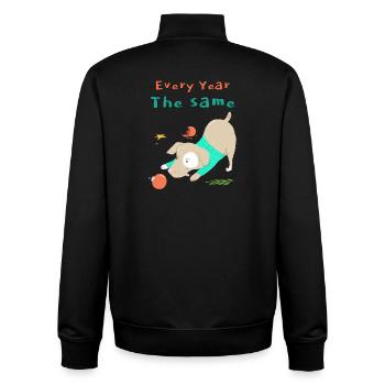 Every Year The Same Funny Christmas Dog - Unisex Organic Zip Sweatshirt by Stanley/Stella - black - Back - AI Model Male 185 light (185cm)