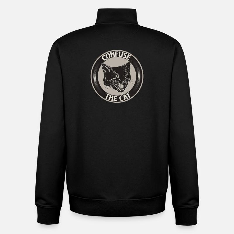Confondre le chat - Sweat zippé unisexe en coton bio Stanley/Stella - noir