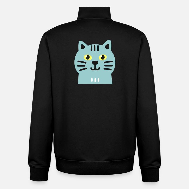 Chat mignon - Sweat zippé unisexe en coton bio Stanley/Stella - noir