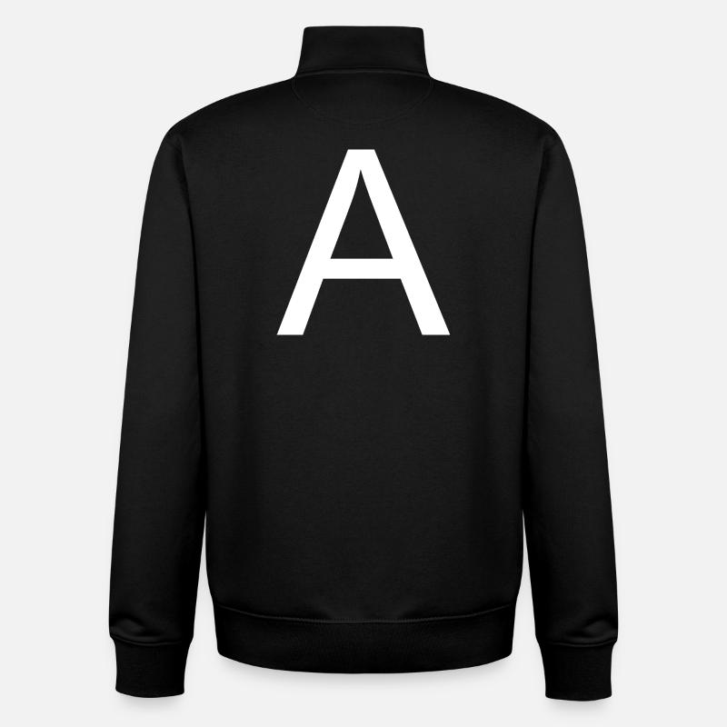 Buchstabe A - Unisex Organic Zip Sweatshirt von Stanley/Stella - Schwarz