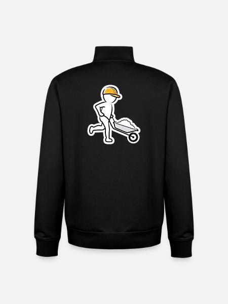 Bauarbeiter mit Schubkarre - Unisex Organic Zip Sweatshirt von Stanley/Stella - Schwarz