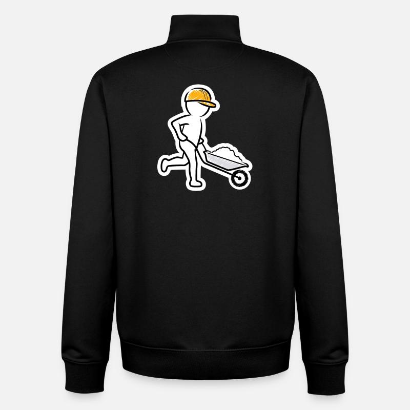 Bauarbeiter mit Schubkarre - Unisex Organic Zip Sweatshirt von Stanley/Stella - Schwarz