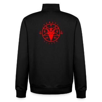 Satan Pentagram - Sweat zippé unisexe en coton bio Stanley/Stella - noir - Dos - AI Model Male 185 light (185cm)