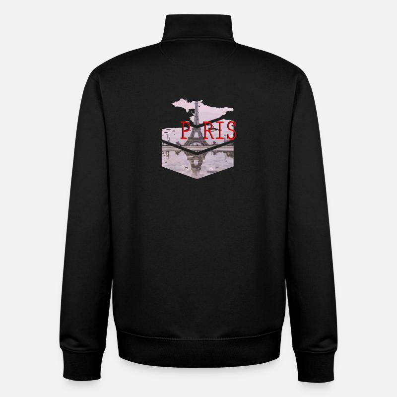 Paris Skyline Eiffelturm Silhouette - Unisex Organic Zip Sweatshirt von Stanley/Stella - Schwarz