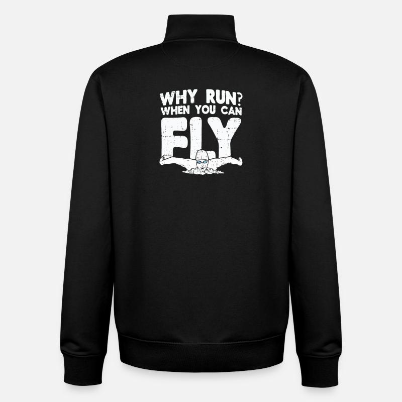 Schwimmen Schwimmer Geschenk - Unisex Organic Zip Sweatshirt von Stanley/Stella - Schwarz