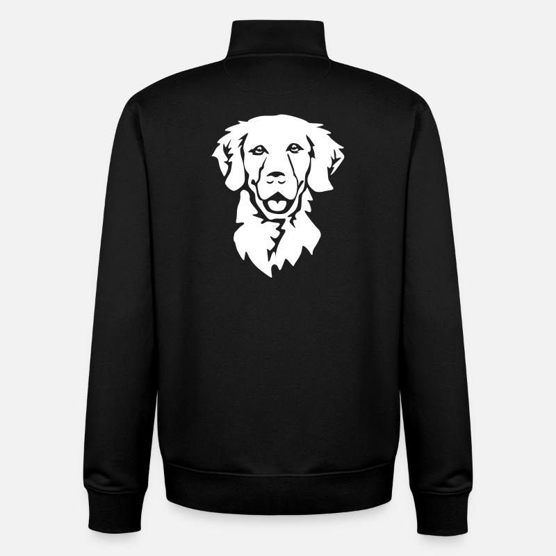 Tête Golden Retriever "Black Edition" - Sweat zippé unisexe en coton bio Stanley/Stella - noir