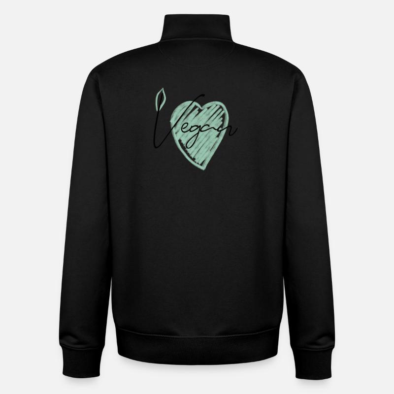 Végétalien - Sweat zippé unisexe en coton bio Stanley/Stella - noir