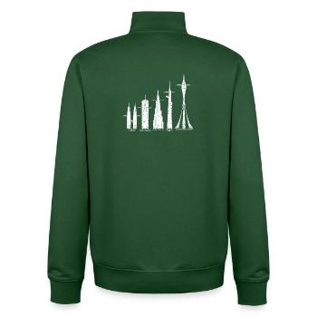 Skyscraper skyscraper tallest towers in the world - Unisex Organic Zip Sweatshirt by Stanley/Stella - bottle green - Back - AI Model Male 185 dark (185cm)