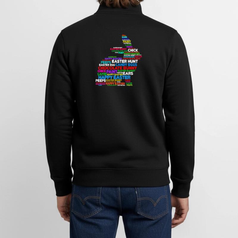 Easter bunny rabbit happy easter rabbit easter eggs Unisex Organic Zip Sweatshirt by Stanley/Stella