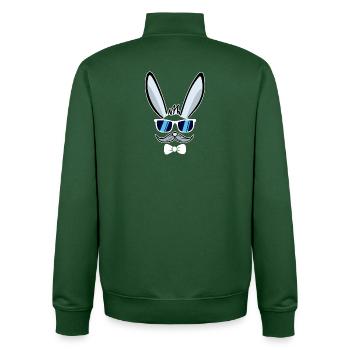 He | Easter bunny face Easter bunny Happy Easter - Unisex Organic Zip Sweatshirt by Stanley/Stella - bottle green - Back - AI Model Male 185 dark (185cm)