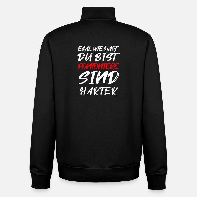 Pontonier Statement – Härter als der Rest - Unisex Organic Zip Sweatshirt von Stanley/Stella - Schwarz