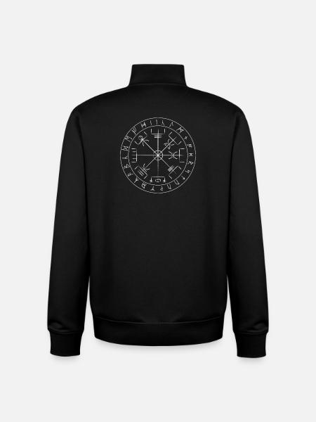 Vegvisir Viking Symbol - Unisex Organic Zip Sweatshirt by Stanley/Stella - black