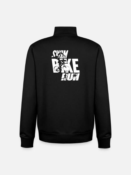 Swim Bike Run - Unisex Organic Zip Sweatshirt by Stanley/Stella - black