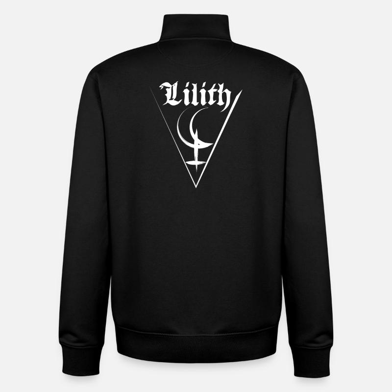 Symbole de Lilith - Sweat zippé unisexe en coton bio Stanley/Stella - noir