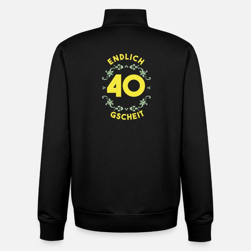 Souabe 40 ans - Sweat zippé unisexe en coton bio Stanley/Stella - noir