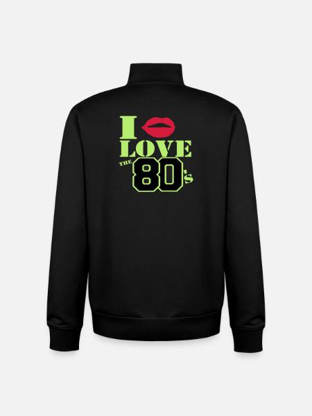 I love the 80s - Unisex Organic Zip Sweatshirt by Stanley/Stella - black