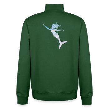 sirène ludique dans des couleurs pastel fraîches - Sweat zippé unisexe en coton bio Stanley/Stella - vert bouteille - Dos - AI Model Male 185 dark (185cm)