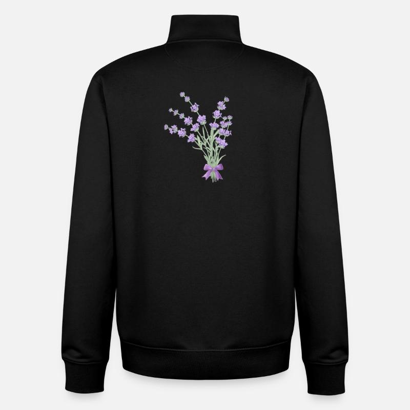 Bouquet de lavande - Sweat zippé unisexe en coton bio Stanley/Stella - noir