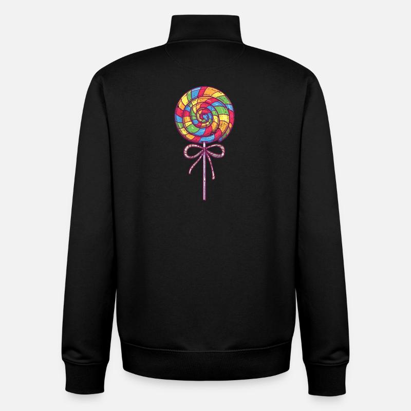Canne à sucre Sucette sucrée - Sweat zippé unisexe en coton bio Stanley/Stella - noir