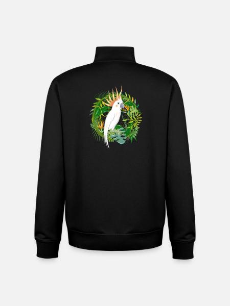 mysterious jungle with cockatoo bird - Unisex Organic Zip Sweatshirt by Stanley/Stella - black