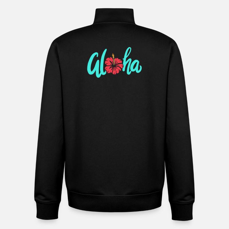 Aloha - Sweat zippé unisexe en coton bio Stanley/Stella - noir