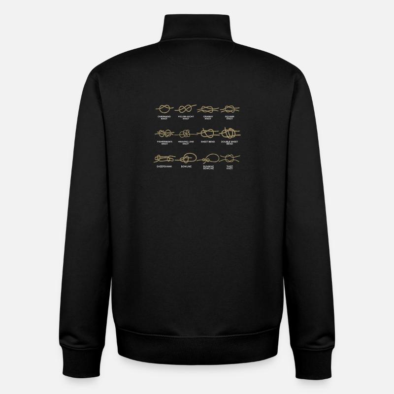Noeud pour bateau - Sweat zippé unisexe en coton bio Stanley/Stella - noir