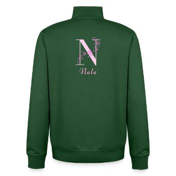NELE Namensshirt Blumen Buchstabe Damen - Unisex Organic Zip Sweatshirt von Stanley/Stella - Flaschengrün - Hinten - AI Model Male 185 dark (185cm)