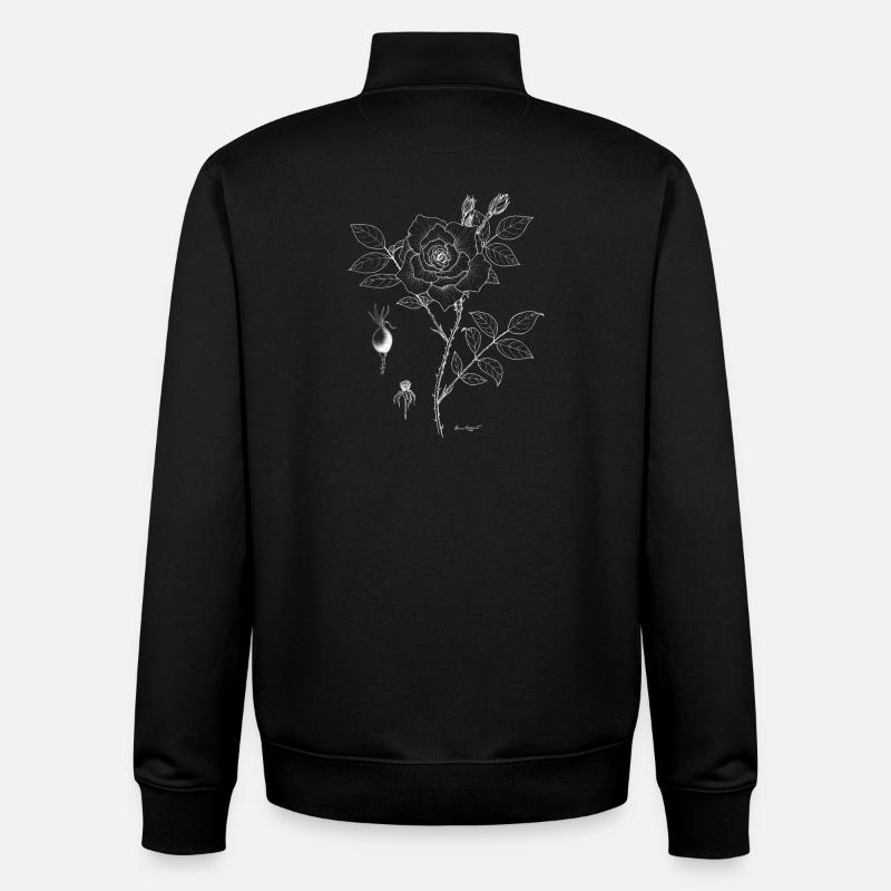Rose Botanical Plate - Unisex Organic Zip Sweatshirt von Stanley/Stella - Schwarz