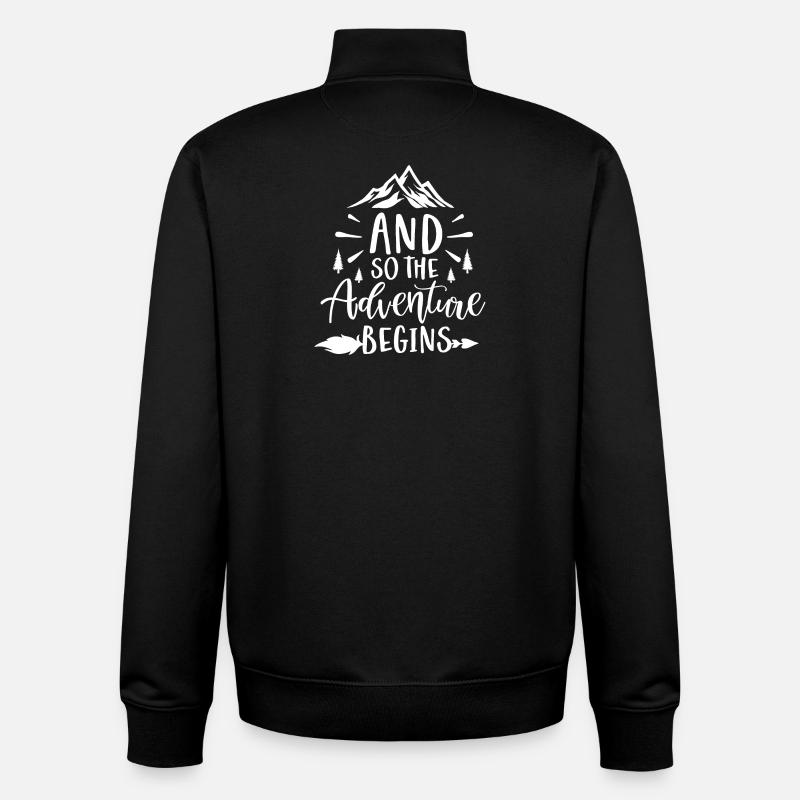Et donc l'aventure commence - Sweat zippé unisexe en coton bio Stanley/Stella - noir