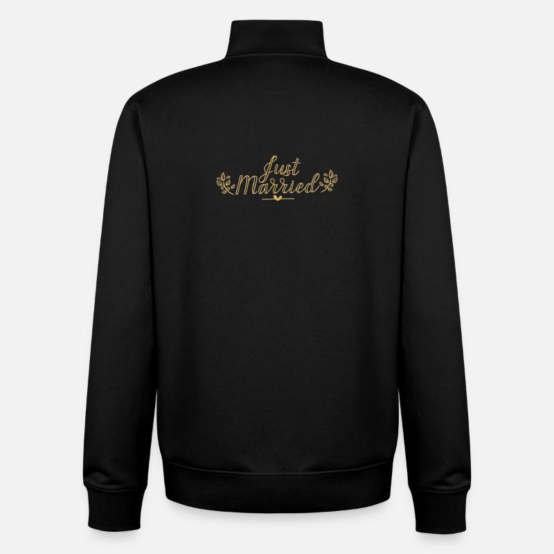 Just Married Hochzeit Ehefrau Verheiratet Geschenk - Unisex Organic Zip Sweatshirt von Stanley/Stella - Schwarz