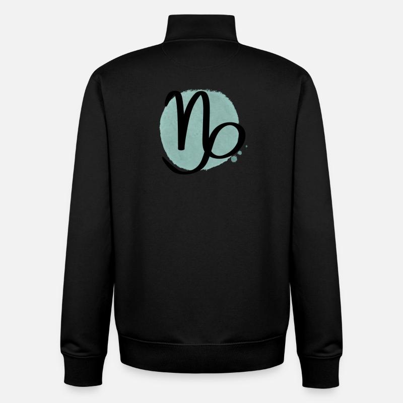 Signe du zodiaque Capricorne - Sweat zippé unisexe en coton bio Stanley/Stella - noir