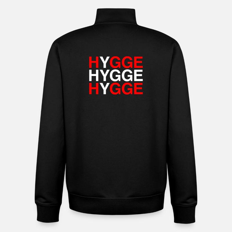 HYGGE Danemark Danemark Drapeau danois - Sweat zippé unisexe en coton bio Stanley/Stella - noir