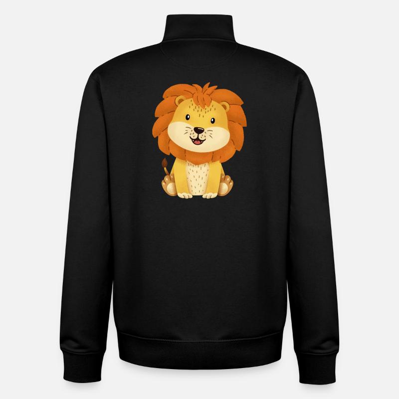 Lion - Sweat zippé unisexe en coton bio Stanley/Stella - noir
