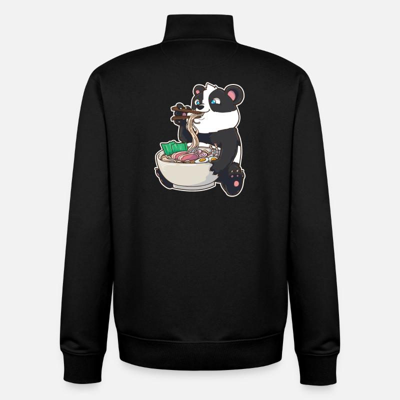 Ramen Panda - Unisex Organic Zip Sweatshirt von Stanley/Stella - Schwarz