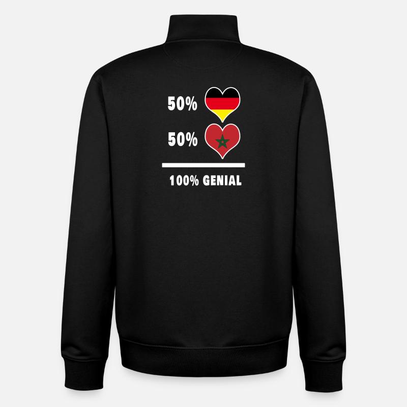 Allemagne et Maroc génial / cadeau - Sweat zippé unisexe en coton bio Stanley/Stella - noir