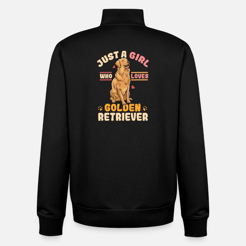 Golden retriever - Sweat zippé unisexe en coton bio Stanley/Stella - noir