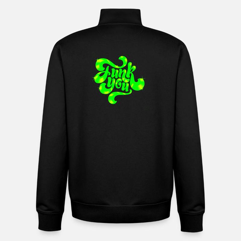 Conception de texte punk néon vert - Sweat zippé unisexe en coton bio Stanley/Stella - noir