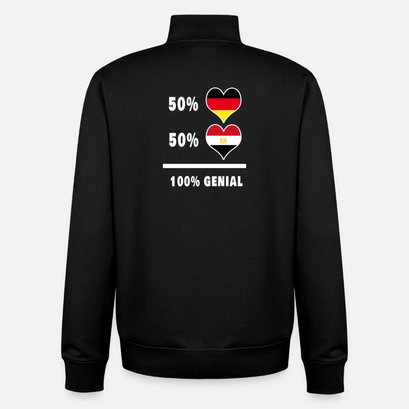 Allemagne et Egypte Awesome / Gift - Sweat zippé unisexe en coton bio Stanley/Stella - noir