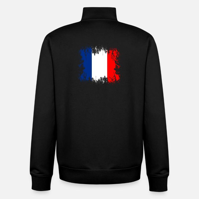 Frankreich - Frankreich - Unisex Organic Zip Sweatshirt von Stanley/Stella - Schwarz